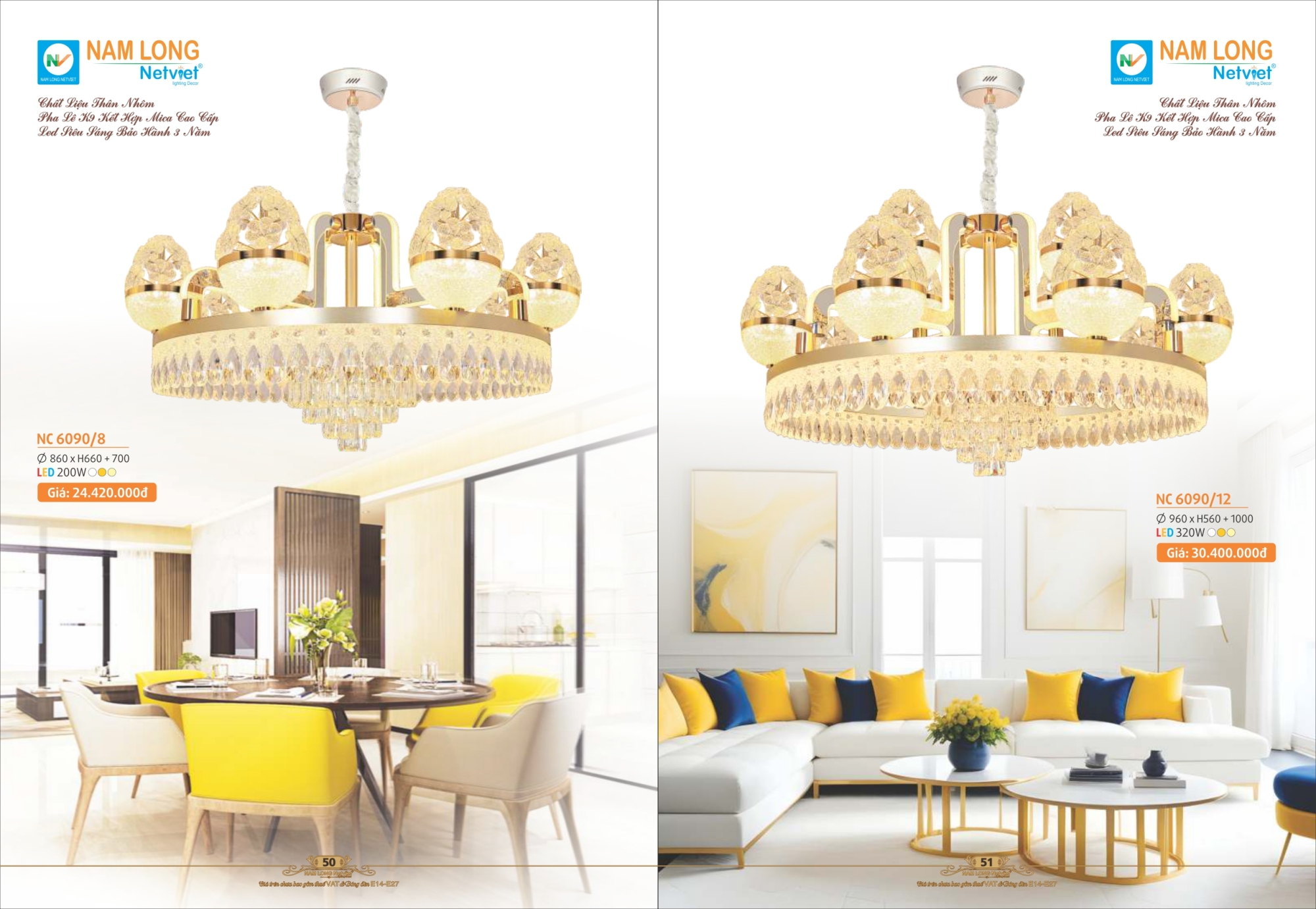 Bảng giá đèn trang trí Nam Long